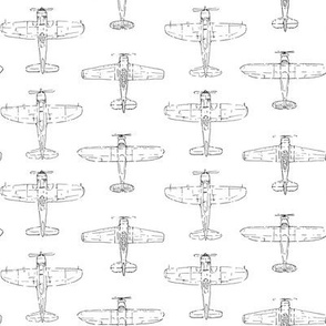 Topside Airplane Ink Sketches