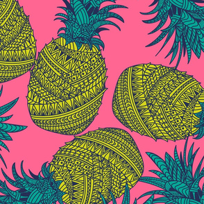 Pineapple Wrap - Hot Pink - LS