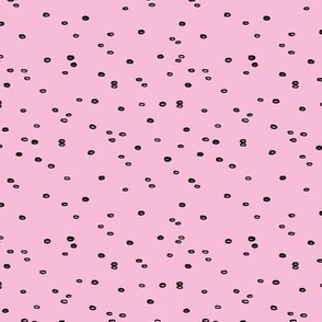 Little bubbles and rings raw ink texture circles and dots minimal Scandinavian trend pink