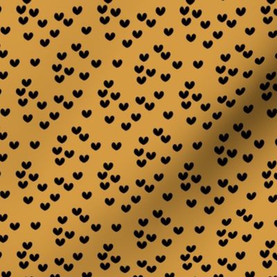 Bumblebee love hearts minimal basic heart shape ochre yellow black SMALL