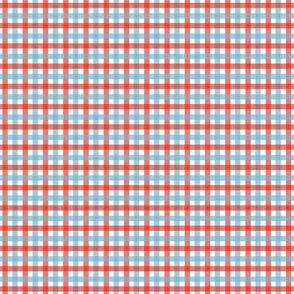 Gingham - Retro Red and Blue, Small