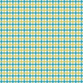 Gingham - Blue and Chartreuse, Small