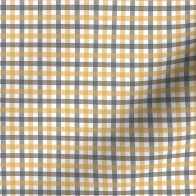 Tiny Gingham in Mustard and Charcoal