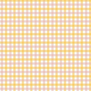 Tiny Gingham in Blush and Gold