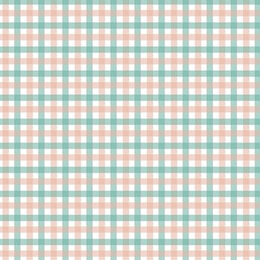 Tiny Gingham in Blush and Mint