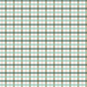 Tiny Gingham in Blush, Mint, Ochre and aforest