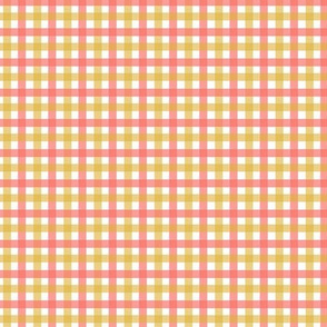 Tiny Gingham in Pink and Gold