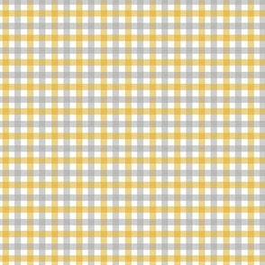 Tiny Gingham in Grey and Gold