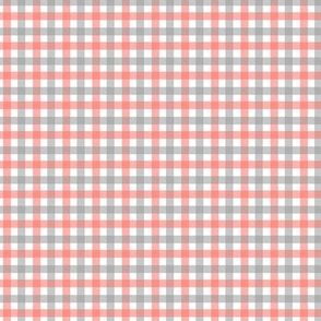 Tiny Gingham in Pink and Grey