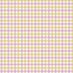 Tiny Gingham in Orchid and Acid Green