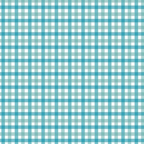 Tiny Gingham in Tropical Blues