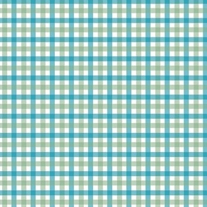 Tiny Gingham in Mint and Blue