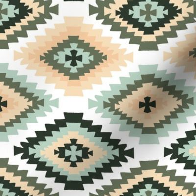 kilim print - boho, turkish rug, turkish print, kilim, baby bedding, interior design fabric, home dec fabric - sage