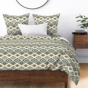 kilim print - boho, turkish rug, turkish print, kilim, baby bedding, interior design fabric, home dec fabric - sage