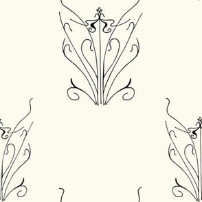 Art Nouveau Iron fence motif cream