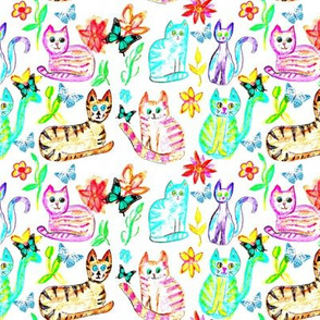 watercolor cats 