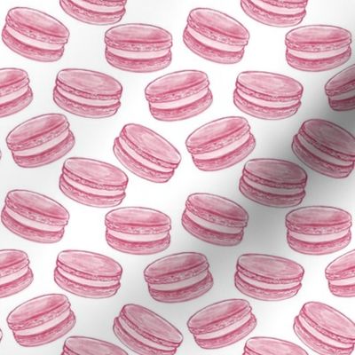 Macarons - Pink on White - Medium