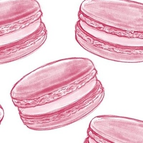Macarons - Pink on White, Large
