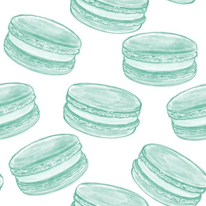 Macaron in Turquoise on White, Large