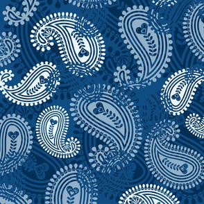 Paisley play classic blue hearts Wallpaper