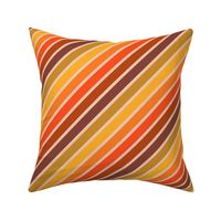 Retro Diagonal Stripes in Orange Ombre