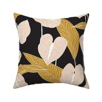 art nouveau anthuriums - black mustard and pale peach