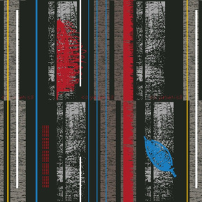 Nature's Barcode  - Primaries on black colour