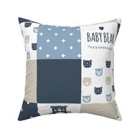 Baby bear patchwork- blue/ beige/navy