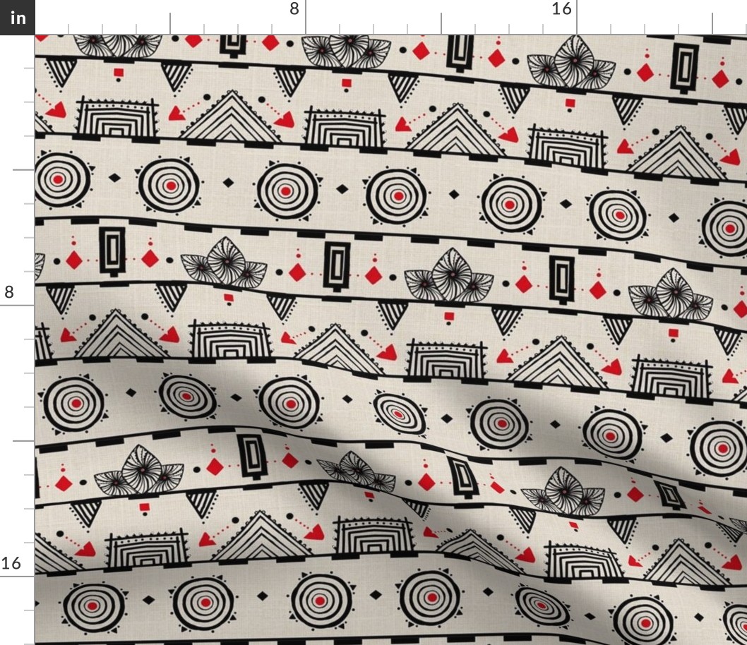 Curiosity Linen Cloth / Texture-Rows-Neutral 