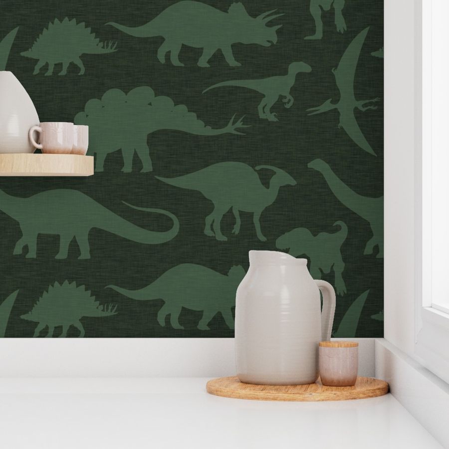 Dinosaurs tonal - dark green