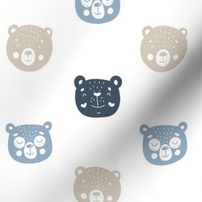 Little Bears - baby blue/beige/navy