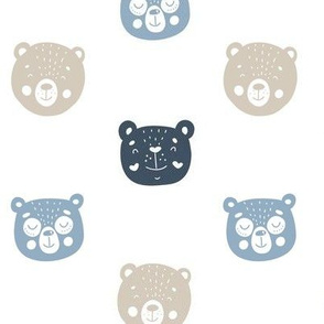 Little Bears - baby blue/beige/navy