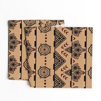 Curiosity Cloth/Natural(earth tones)-Antique Red Accents med/large  