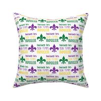 laissez les bon temps rouler - mardi gras fabric - mardi gras - white