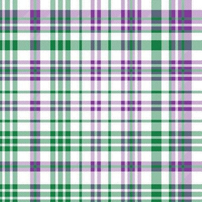 mardi gras plaid - purle green and gold