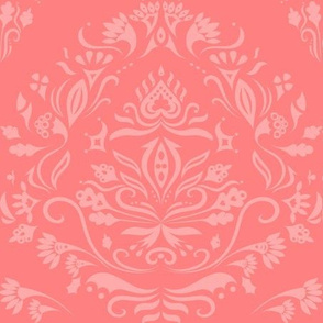 Damask pattern in red