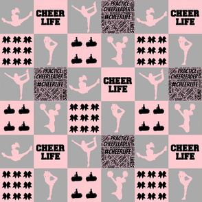 Cheer Life Cheerleader 3 Inch Patchwork