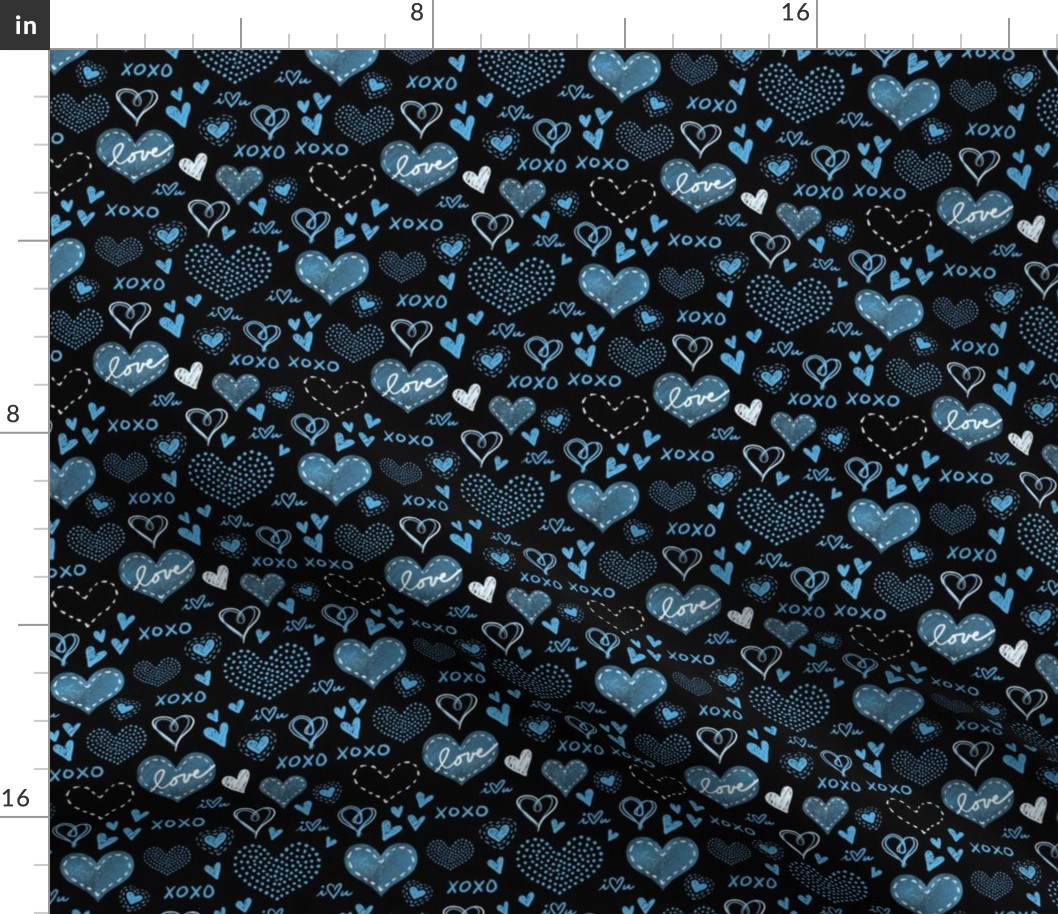 Blue Hearts - Black