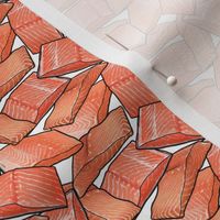 Salmon Fish Fillets on White, medium