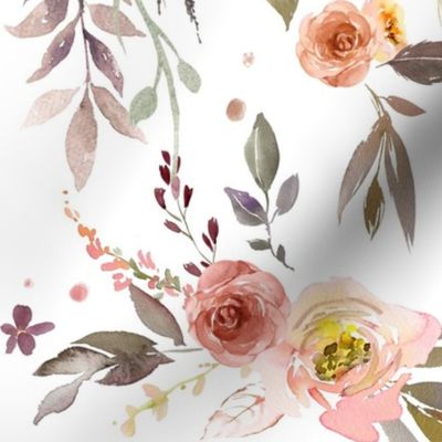 18” Siennas Bouquet- rust, russet, pink wildflowers