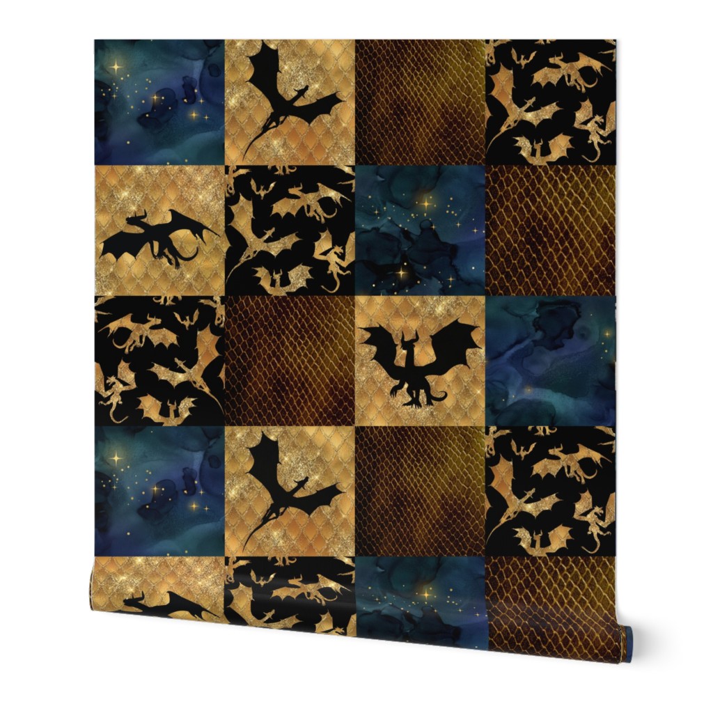 Dragon Patchwork - Gold/Blue