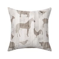 Farmhouse animals- light taupe/white