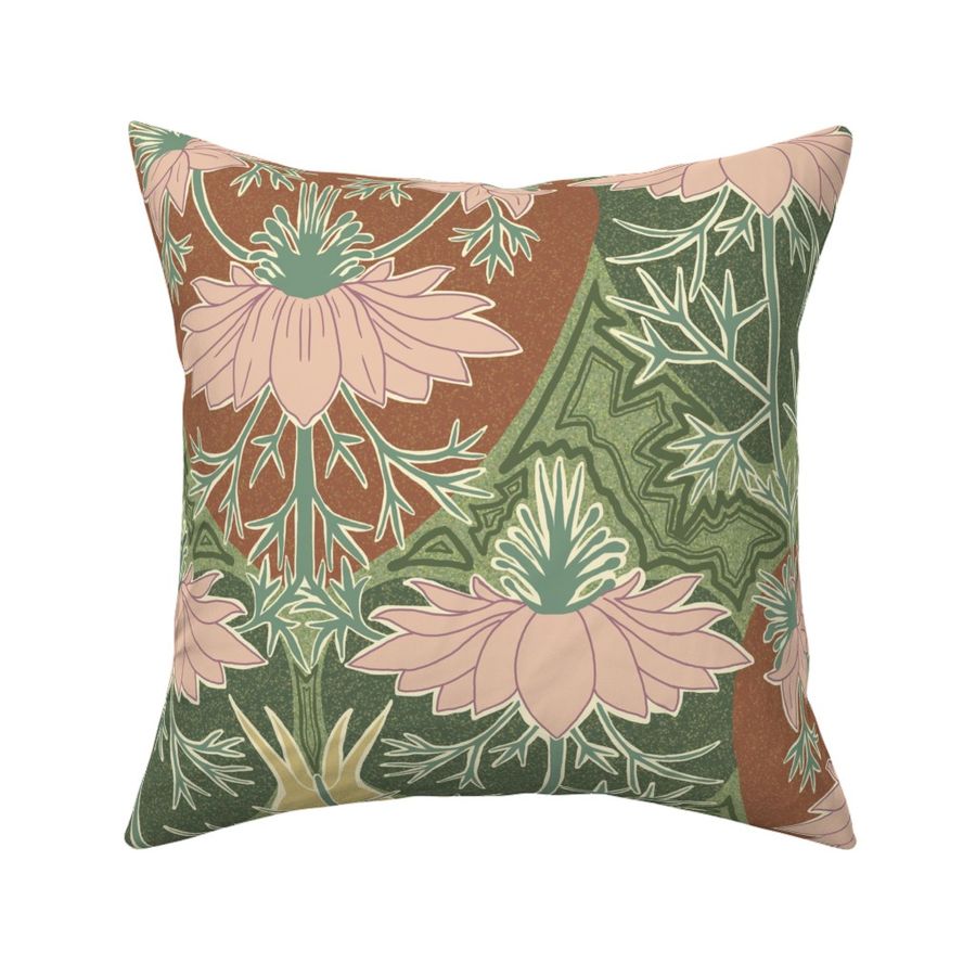 Art Nouveau Pink Nigella Large Fabric 