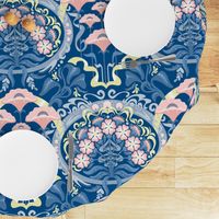 Art Nouveau Poppies in Classic Blue and Pink