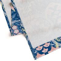 Art Nouveau Poppies in Classic Blue and Pink