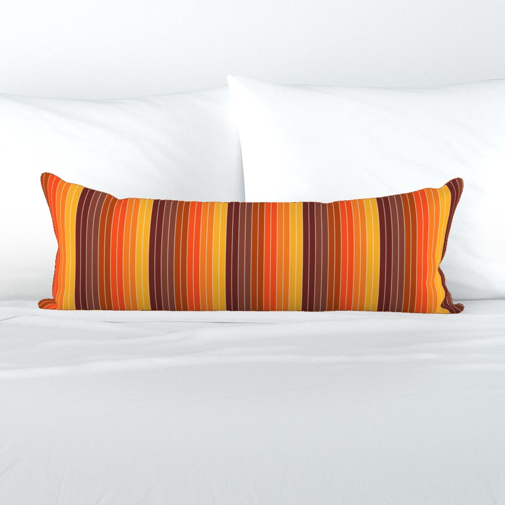 70's Graphic Stripes in Orange Ombre