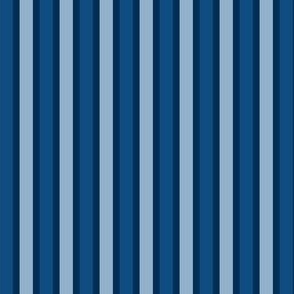 Classic Blue Vertical Stripes (#2) of Narrow Ribbons of Midnight with Slate and Classic Blue - Large Scale