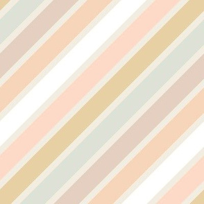 Retro Diagonal Stripes in Pastel Champagne
