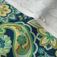 Green Gold Paisley Navy small