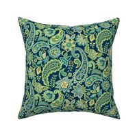 Green Gold Paisley Navy small